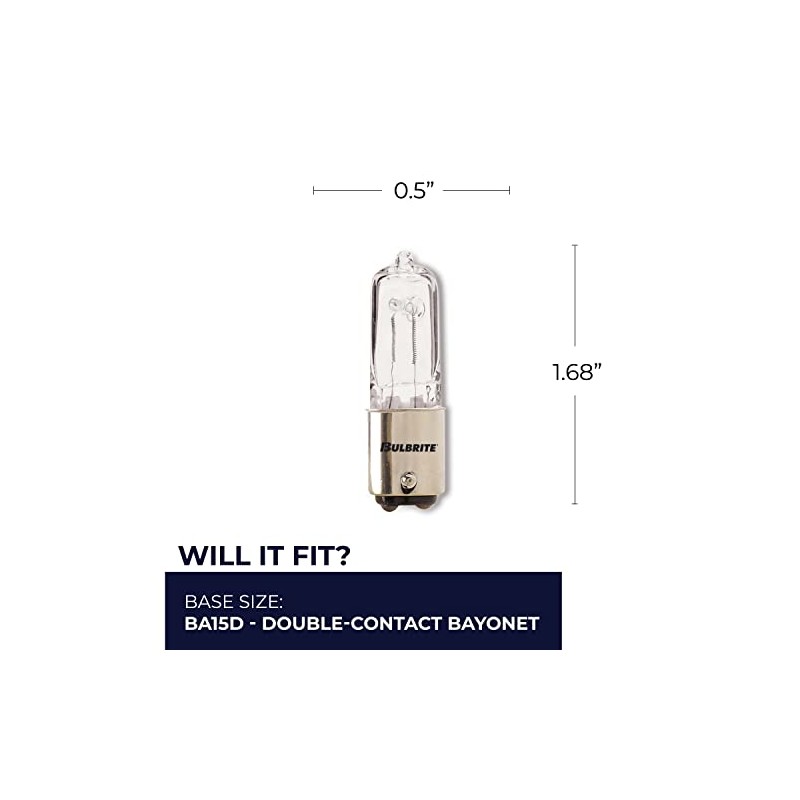 Bulbrite Q50CL/DC120-Volt Halogen JD Type DC Base Bulb, 50-Watt, 50w