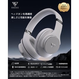 DOQAUS Headphones, Bluetooth 5.3, Wireless Headphones, Up to 80 Hours of Continuous Playback, 3EQ Sound Mode, Over-Ear Headphones, Built-in Microphone, Wired, Enclosed Type, Memory Foam, Easy to Ear,