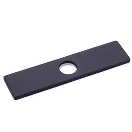 iVIGA 10" Sink Faucet Hole Cover Deck Plate for Bathroom & Kitchen Vanity Sink, Faucet Black Escutcheon Plate Stainless Steel Outside Faucet Cover Cap Rectangle Mixer Tap