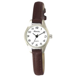 Ravel - Women's Petite Cocktail Watch - Brown/Silver Tone