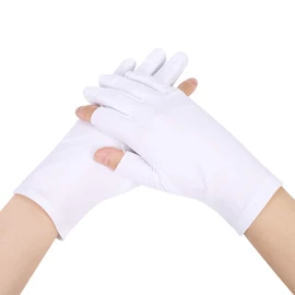 Fingerless Gloves, UV Protection, Cycling Gloves, Men's, Women's, Short Gloves, Spring, Summer, Sun Protection, UV Protection, Thin, Smartphone Gloves, Cycling, Motorcycling, Driving, Fishing, Golf, Outdoors, Sports, Work Gloves, wht, One Size