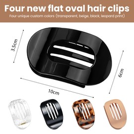 Cosmeria Set of 4 French Hair Clips for Women, Flat Hair Clips with Strong Hold, Elegant Hair Clips for Thick and Thin Hair