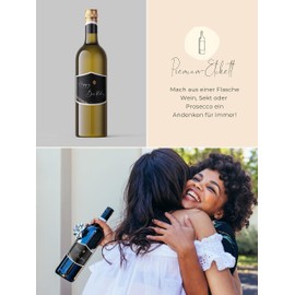 JoliCoon Happy Birthday Bottle Label 9.3 x 7.8 cm Happy Birthday Decoration