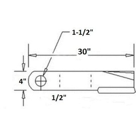Replaces Woods Rotary Cutter Blade 30" x 4" x 0.5" w/ 1.5" Hole CCW USA Made Farmer Bob's Parts 8825