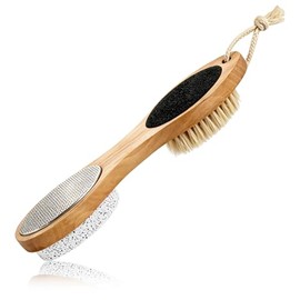 4 in 1 Foot Scrubber with Pumice Stone – Foot File Callus Remover for Dead Skin, Foot Brush for Shower, Foot Rasp and Sand Paper Pedicure Tools, Home 