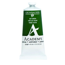 Grumbacher Academy Acrylic Paint, 90ml/3 oz Metal Tube, Sap Green