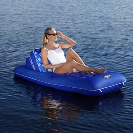 Waterlife Floating Comfort Lounge, Inflatable Pool Floats for Adults, Oversized Headrest and Mesh Liner, Luxury Water Lounge