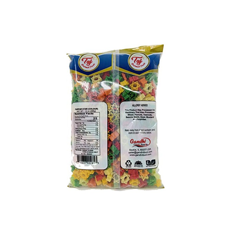 TAJ Gourmet Farfar Fryums (Wheat Pellet Tube), 400g (Star)