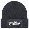 MoonWorks® Men's Beanie with Patch Dorfkind Knitted Hat with Saying