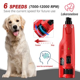 Krallenschleifer für Hunde 6-Gang mit 2 LED Lichtern Neuester Krallenschleifer für Haustiere, Superleise, Wiederaufladbare, Elektrische Krallenschere für Große, Mittelgroße und Kleine Hunde Katzen