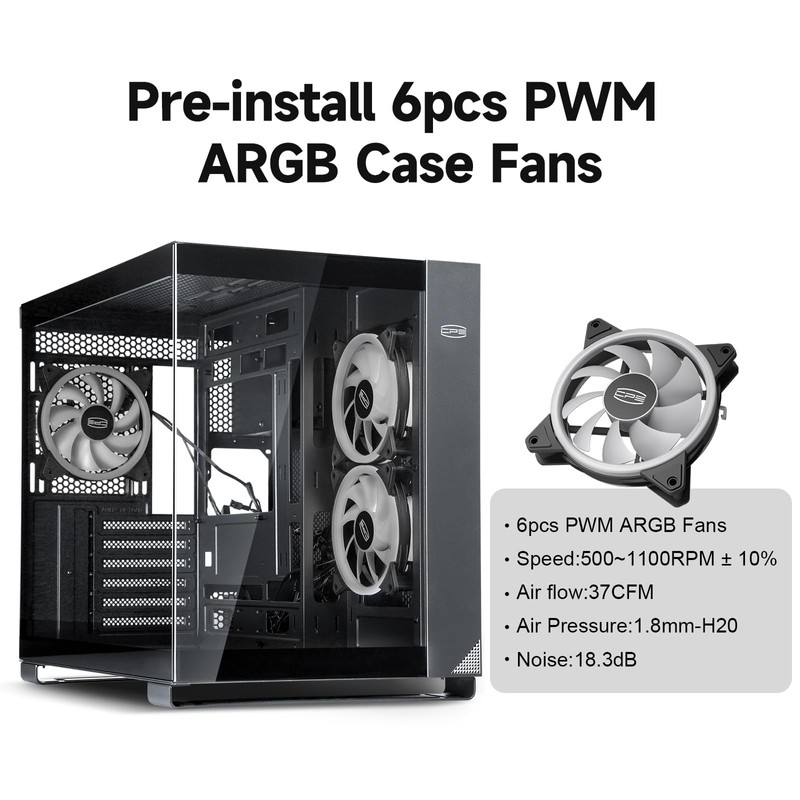 PCCOOLER C3T500 ARGB PC Case Mid Tower Desktop Computer Gaming