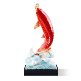 Chinese Fengshui Decor Fish Statue, Feng Shui Fish Statue, Handmade Lucky Fish Statue, Resin Fish Statue for Wealth and Success, Arowana Fish Statue Tabletop Decor for Home and Office Décor