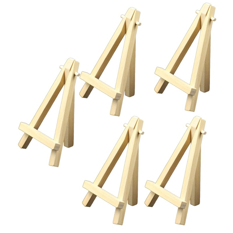 Wooden Table Top Easel, 5pcs 5inch Mini Display Wood Easel