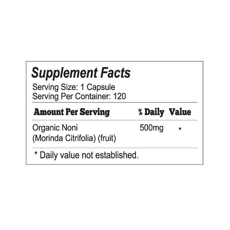 Organic Noni Powder Contains Powdered Noni Granules 240 Veggie Capsules