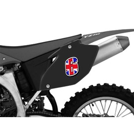 Biomar Labs® Car Number Car Moto Vinyl Sticker England Great Britain UK National Flag Sticker Motorcycle Motocross Motorsport Racing Number Tuning 6, N 296