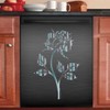 OEME Silver Rose Design Kitchen Decor Dishwasher Magnet Cover, Stainless
