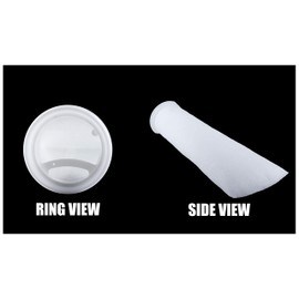 AQUA KT 200 Micro Felt Filter Bag Aquarium Filter Sock for Fish Tank, 14 Inch Length, 4 Inch Ring Diameter, Pack of 8