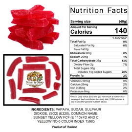 Smarty Stop Dried Fruits Great Healthy Snack (Dried Papaya Spears, 2 Pound (Pack of 1))