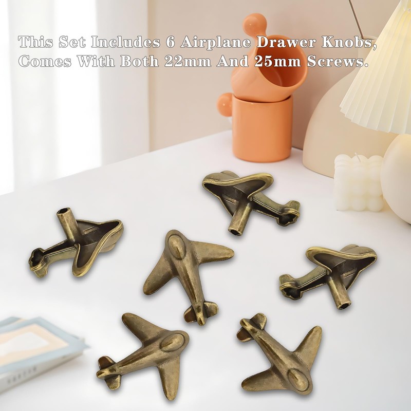 ZH-ZHENGHENG 6 Pack Airplane Drawer Knobs¡êUnique Cabinet Knobs for Cabinets