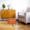 Homebeez Round Ottoman Stool Faux Leather Foot Foot Foot Sto