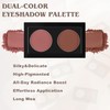 Duo Eye Shadow Palette，Nude Matte+ Warm Gray Matte Shades Eyeshadow