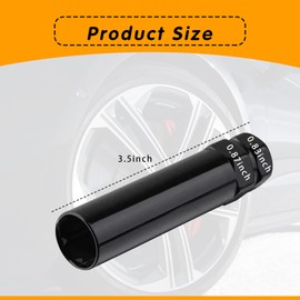 ijuicy 7 Spline Lug Nut Socket, Wheel Lug Nut Removal Tool, Lug Nut Key with 13/16 Inch and 7/8 Inch Hex, Suitable for 9/16 Inch M14x1.5 M14x2.0 Lug Nuts (Black)