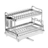 LIZWETEC Dish Drying Rack, Double Layered countertop Kitchen Organizer with