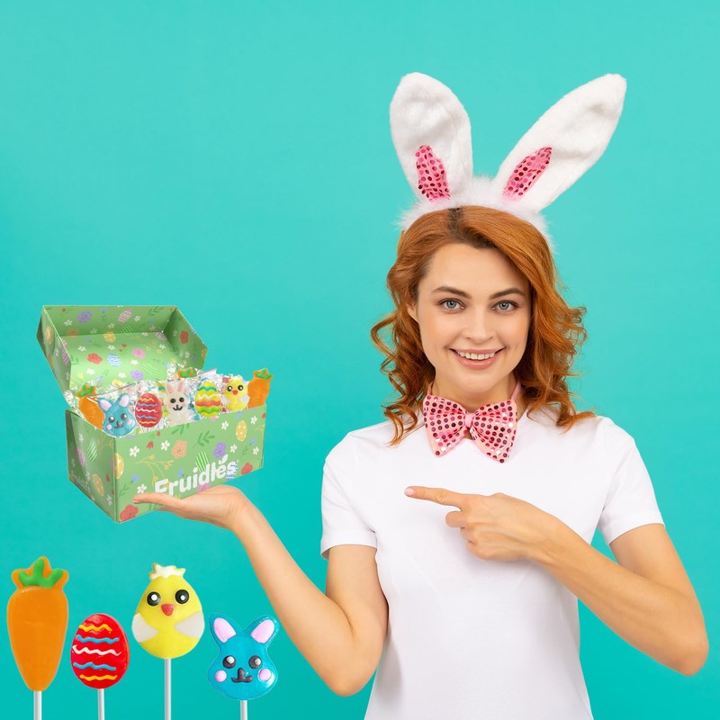 Fruidles Happy Easter Variety Pack Lollipops Suckers, Colorful Easter Eggs,
