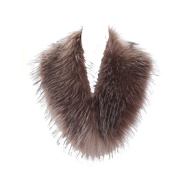 Soul Young Faux Fur Collar Women's Neck Warmer Scarf Wrap(80cm,31.5in,Cameo With Tips)