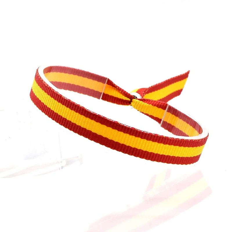 BDM Spanish Flag Fabric Bracelet for Men and Women with