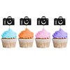 24PCS Camera Cupcake Toppers, Movie Themed Party Cupcake Toppers, Camera