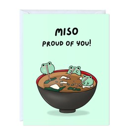 Funny Graduation Card, Congratulations Congrats Card for Him/Her, Funny Grad Card for New Job Promotion, New Home, Wedding Celebration (Miso proud of you)