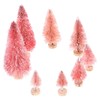 TOYANDONA 8pcs Bottle Brush Christmas Trees Pink Mini Christmas Trees