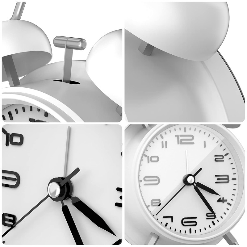 Yumyolk Classic Analogue Alarm Clock with Snooze Function, Vintage Quiet