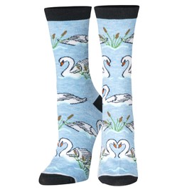 Crazy Socks – Swan Bird Print Crew Socks – Animal-Themed Novelty – Size Medium for Men, Women & Kids – Cozy Daily Wear – Great Gift for Bird Lovers, Nature Fans, Birthdays, Holidays