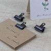 24 Pack Vintage Bulldog Clips with Black Leather Tray, Antique