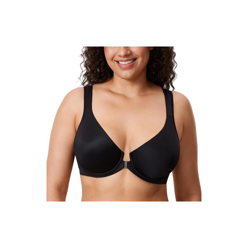 DELIMIRA Women's Posture Correction Bra with Front Closure Bra Large