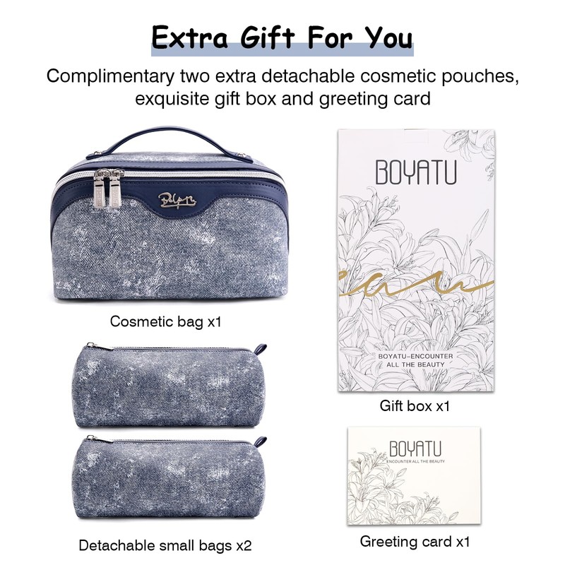 BOYATU Travel Makeup Bag Cosmetic Bags for Women: 3 Sets