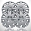 Elite Auto Chrome 4-Pack of 15' Push-on Silver Hubcaps fit