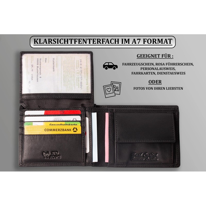 MATADOR® Men's Wallet with TÜV-Approved RFID/NFC Protection, black, Vintage