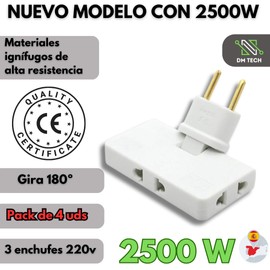 3 in 1 Flacher Steckdosenleiste, geeignet für Orte ohne Platz (hinter TV, Möbel, Bett), 180 Grad drehbarer Stecker, feuerhemmendes Material, 1500 W, CE-zertifiziert.