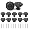 YSDMY 12 Pcs Round Cabinet Door Knobs,30mm Flower Pattern Cupboard