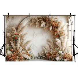 MEHOFOND 7x5ft Bohemian Photography Backdrop Pampa Floral Arch White Wall Window Art Photo Background Adult Child Pregnant Woman Portrait Birthday Wedding Decoration Banner Studio Supplies