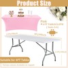6ft Spandex Tablecloths Stretchable Tablecloth Pink for Rectangle Table,Washable Fitted