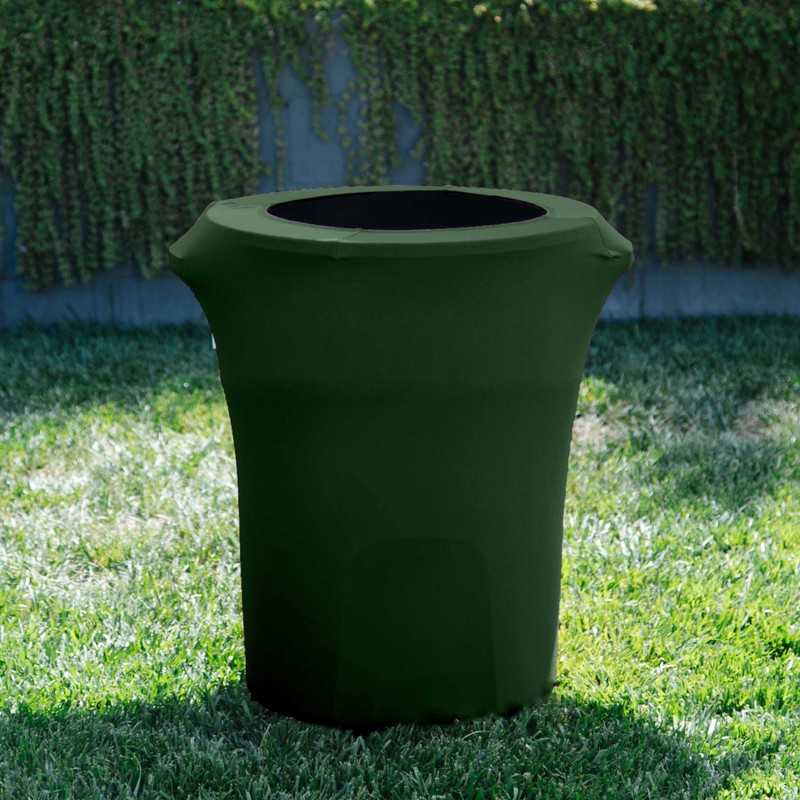 LA Linen Stretch Spandex Trash Can Cover 32-Gallon Round, Hunter