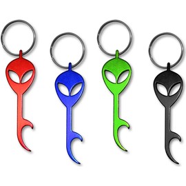 Alien Head Bottle Opener Keychain