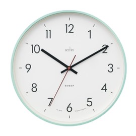 Acctim Aster Non-Ticking Sweep Sleek Wall Clock (Mint Humbug)