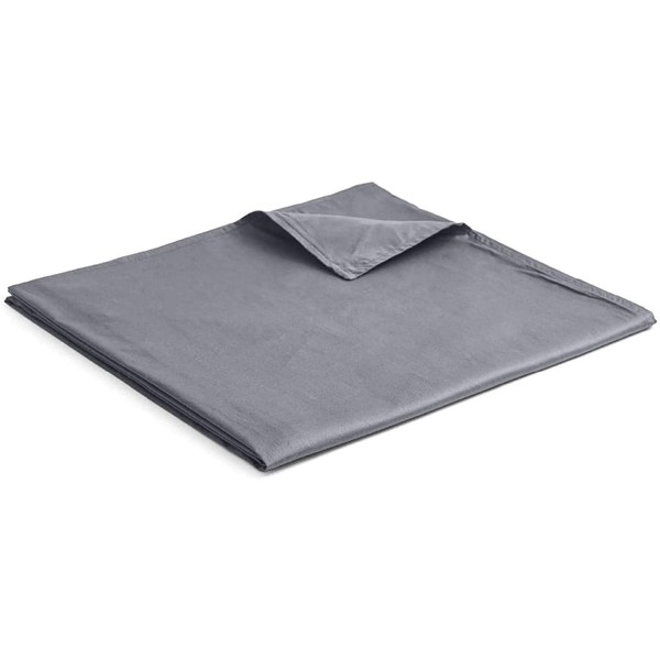 YnM Cotton Duvet Cover for Weighted Blankets (Dark Grey, 152CM x 203CM)