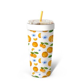 To-Go Buddy - Universal Cup Insulator for to-go cups - Keeps Drinks Hot Cold 12+ Hours - Vacuum Insulated Tumbler:_Buddy Of The Week - Tangerine Dream
