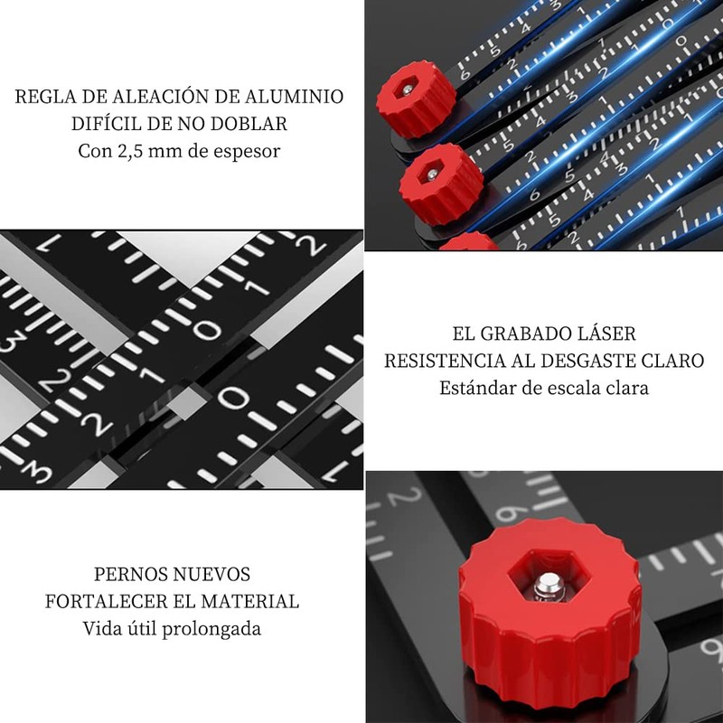 Multi Angle Measuring Ruler, Aleación De Aluminio Medición Múltiángulo Regla